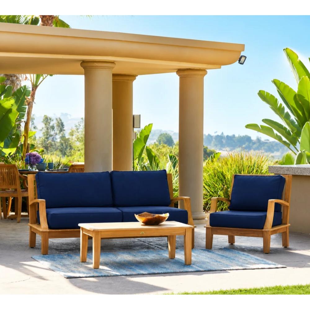 Grande Teak Deep Outdoor Couch Sunbrella Cushion - Fade Resistant - view 12