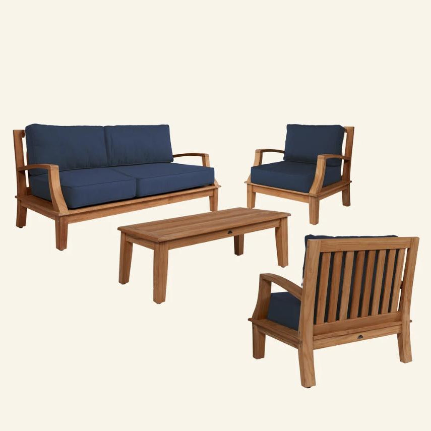 Grande Teak Deep Outdoor Couch Sunbrella Cushion - Fade Resistant - view 13