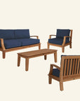 Grande Teak Deep Outdoor Couch Sunbrella Cushion - Fade Resistant - view 13