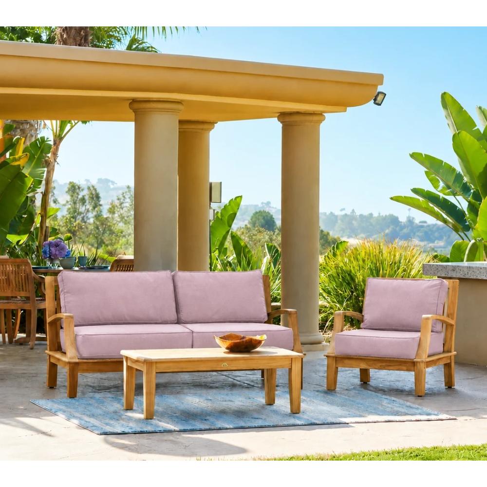 Grande Teak Deep Outdoor Couch Sunbrella Cushion - Fade Resistant - view 22