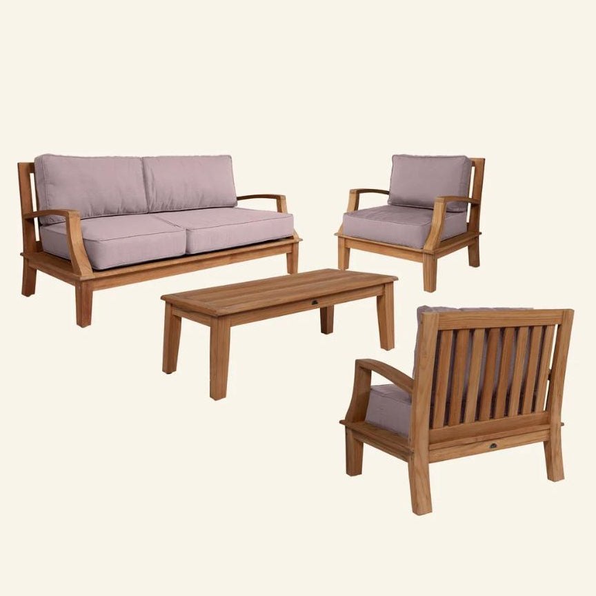 Grande Teak Deep Outdoor Couch Sunbrella Cushion - Fade Resistant - view 23