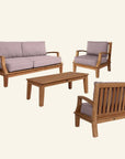 Grande Teak Deep Outdoor Couch Sunbrella Cushion - Fade Resistant - view 23