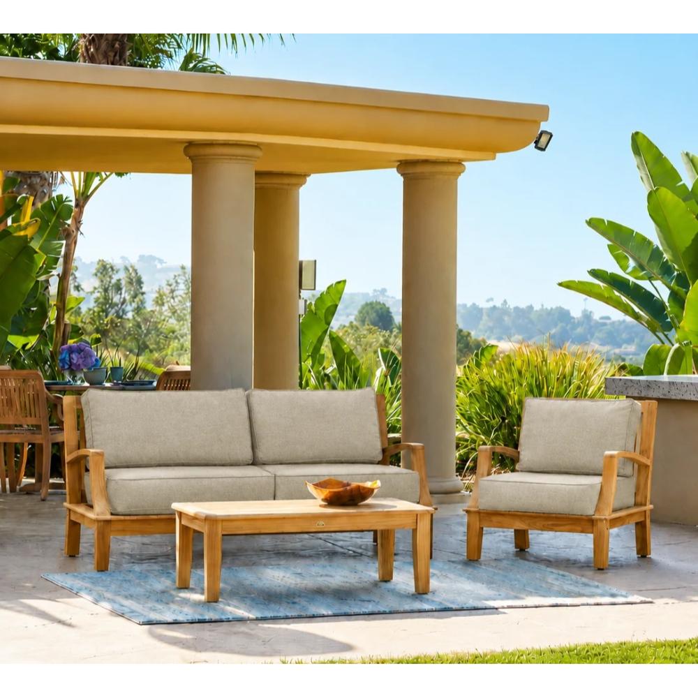 Grande Teak Deep Outdoor Couch Sunbrella Cushion - Fade Resistant - view 32