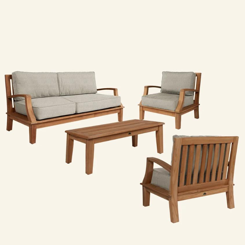 Grande Teak Deep Outdoor Couch Sunbrella Cushion - Fade Resistant - view 33