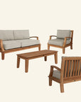 Grande Teak Deep Outdoor Couch Sunbrella Cushion - Fade Resistant - view 33