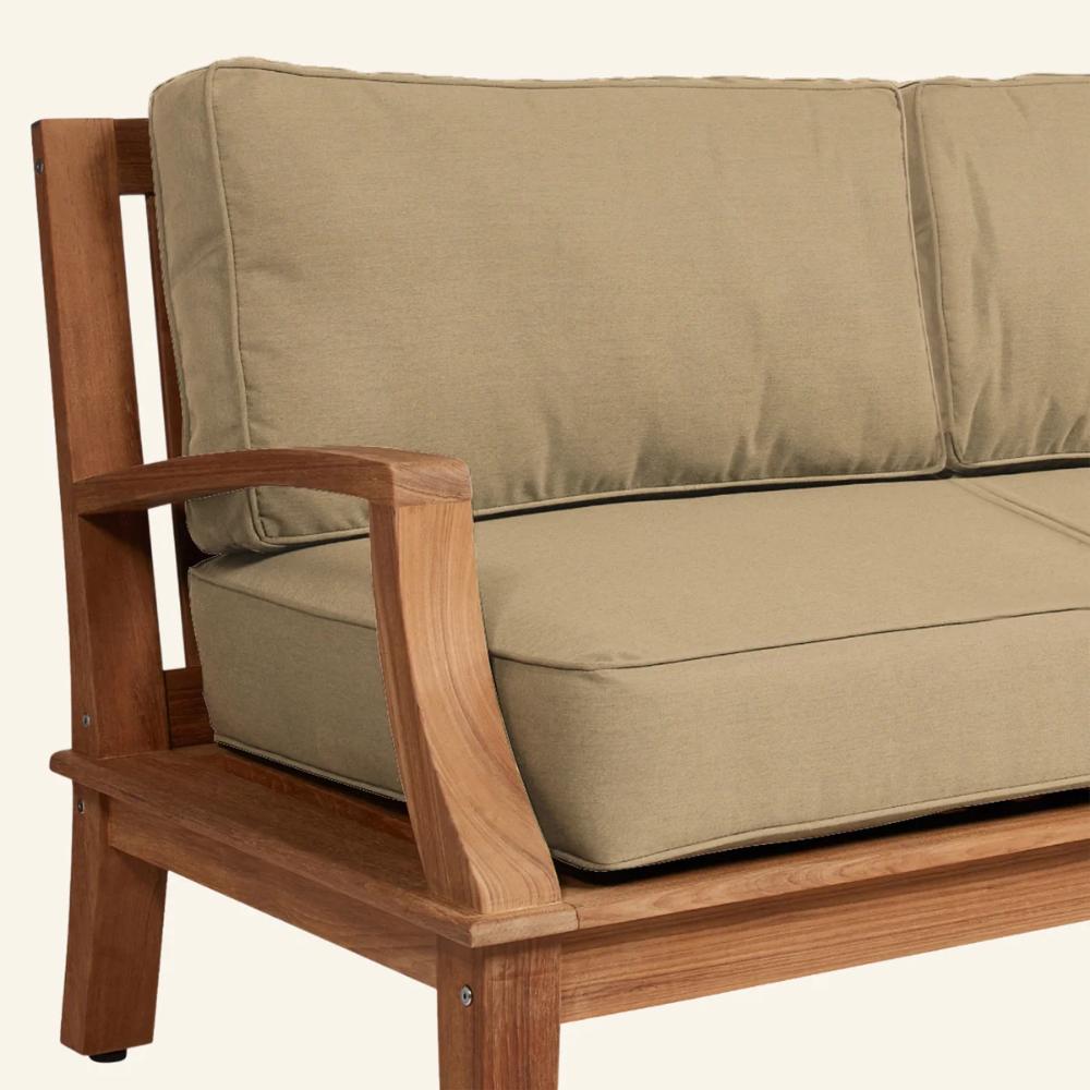 Grande Teak Deep Outdoor Couch Sunbrella Cushion - Fade Resistant - view 29