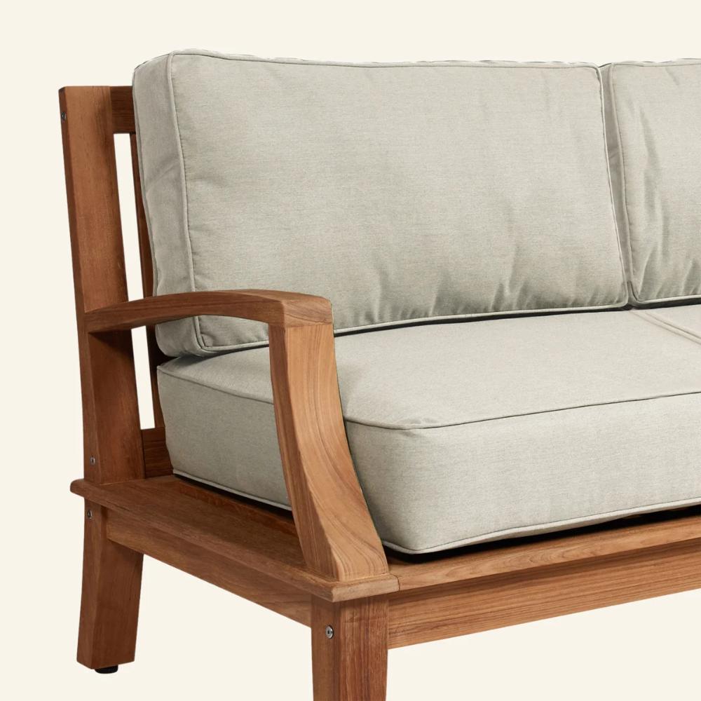Grande Teak Deep Outdoor Couch Sunbrella Cushion - Fade Resistant - view 4