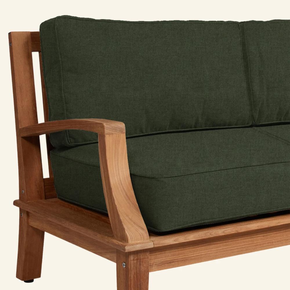 Grande Teak Deep Outdoor Couch Sunbrella Cushion - Fade Resistant - view 19