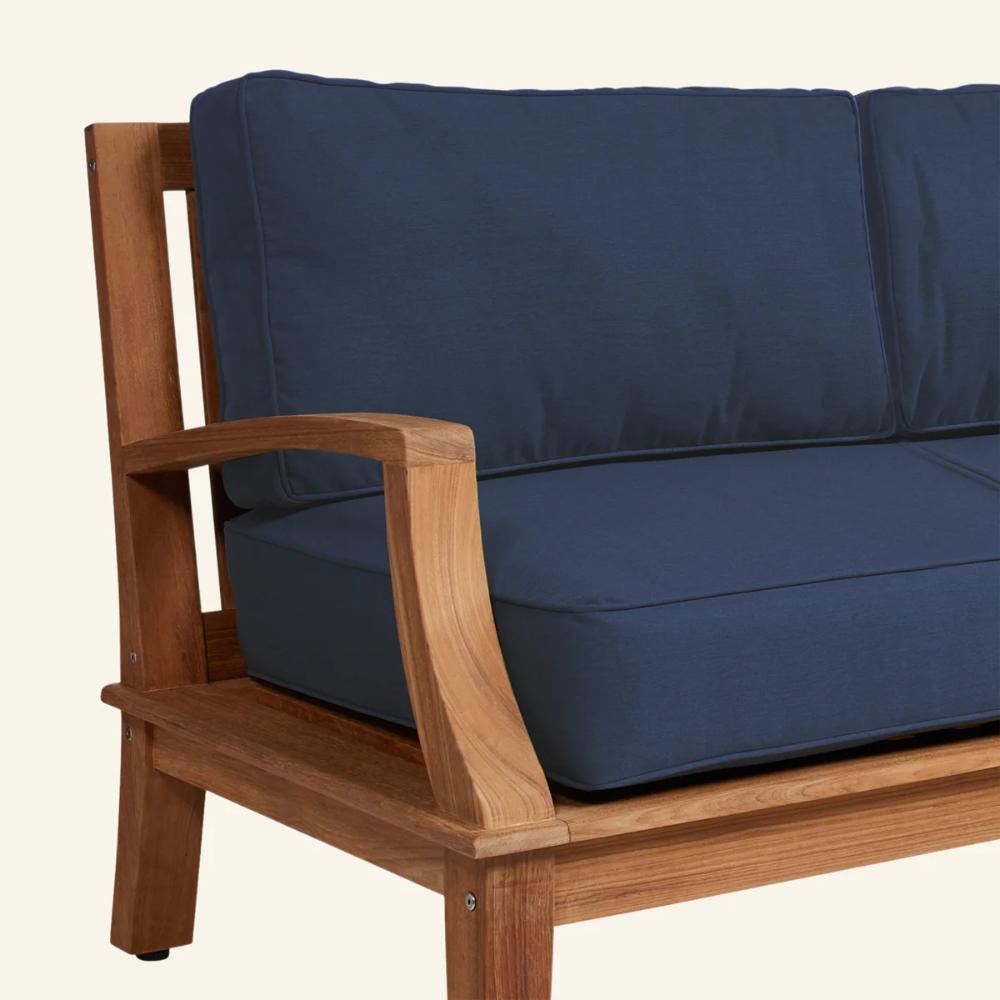 Grande Teak Deep Outdoor Couch Sunbrella Cushion - Fade Resistant - view 14