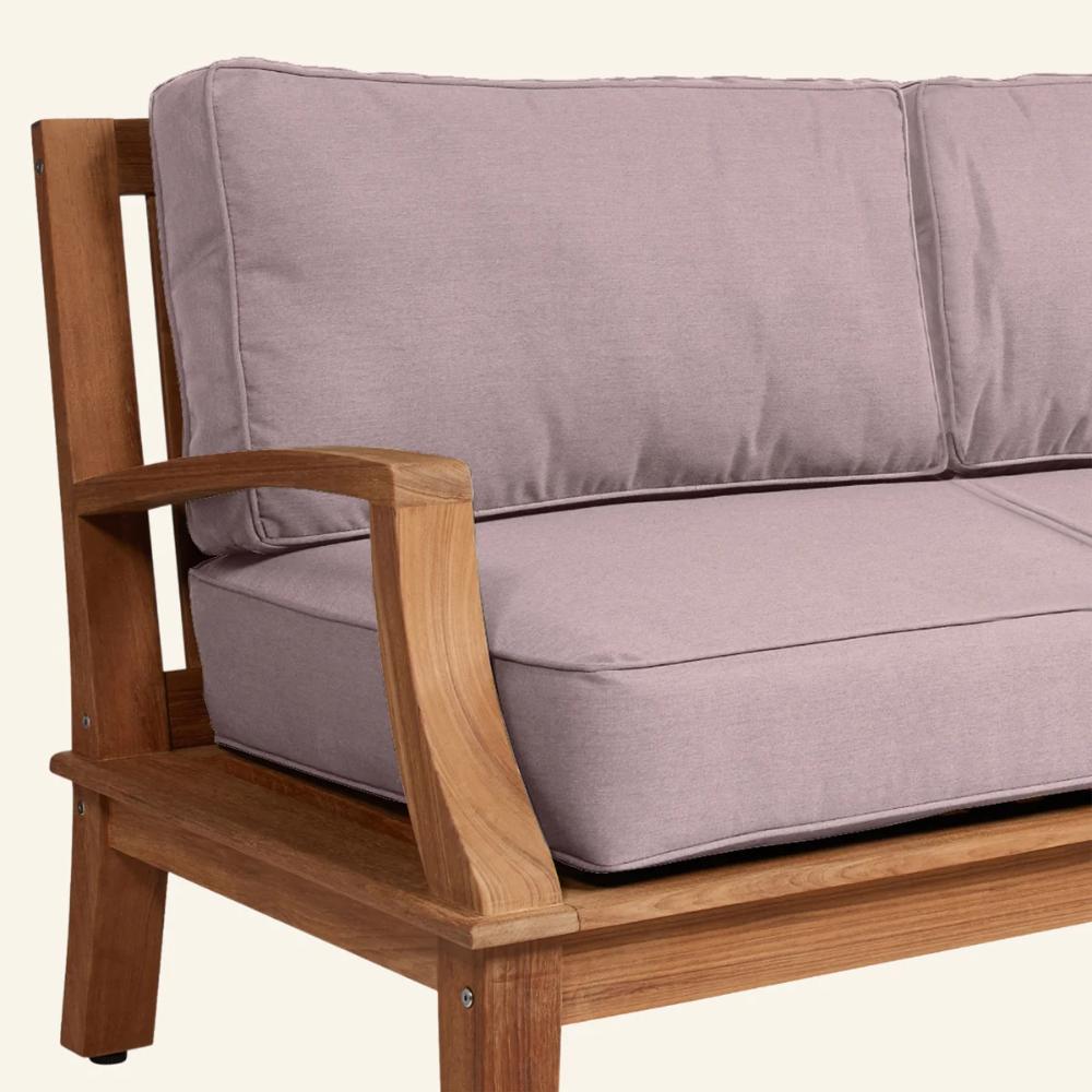 Grande Teak Deep Outdoor Couch Sunbrella Cushion - Fade Resistant - view 24