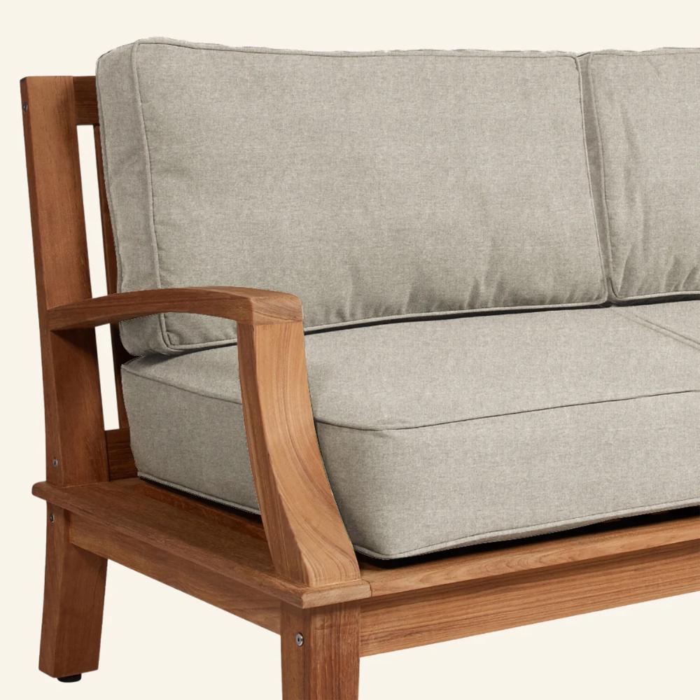 Grande Teak Deep Outdoor Couch Sunbrella Cushion - Fade Resistant - view 34