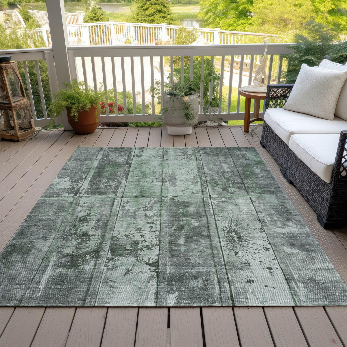 Addison Rugs Galara Green Washable Indoor-Outdoor Rug