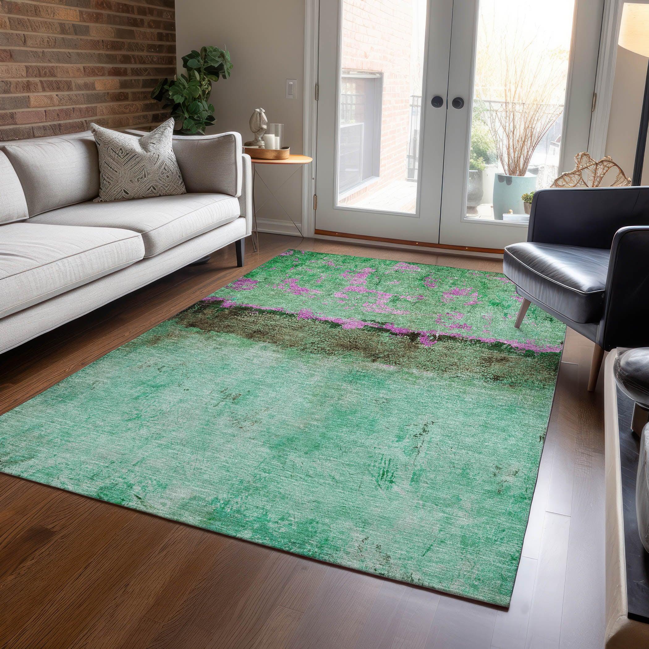 Addison Rugs Galaris Green Washable Indoor-Outdoor Rug