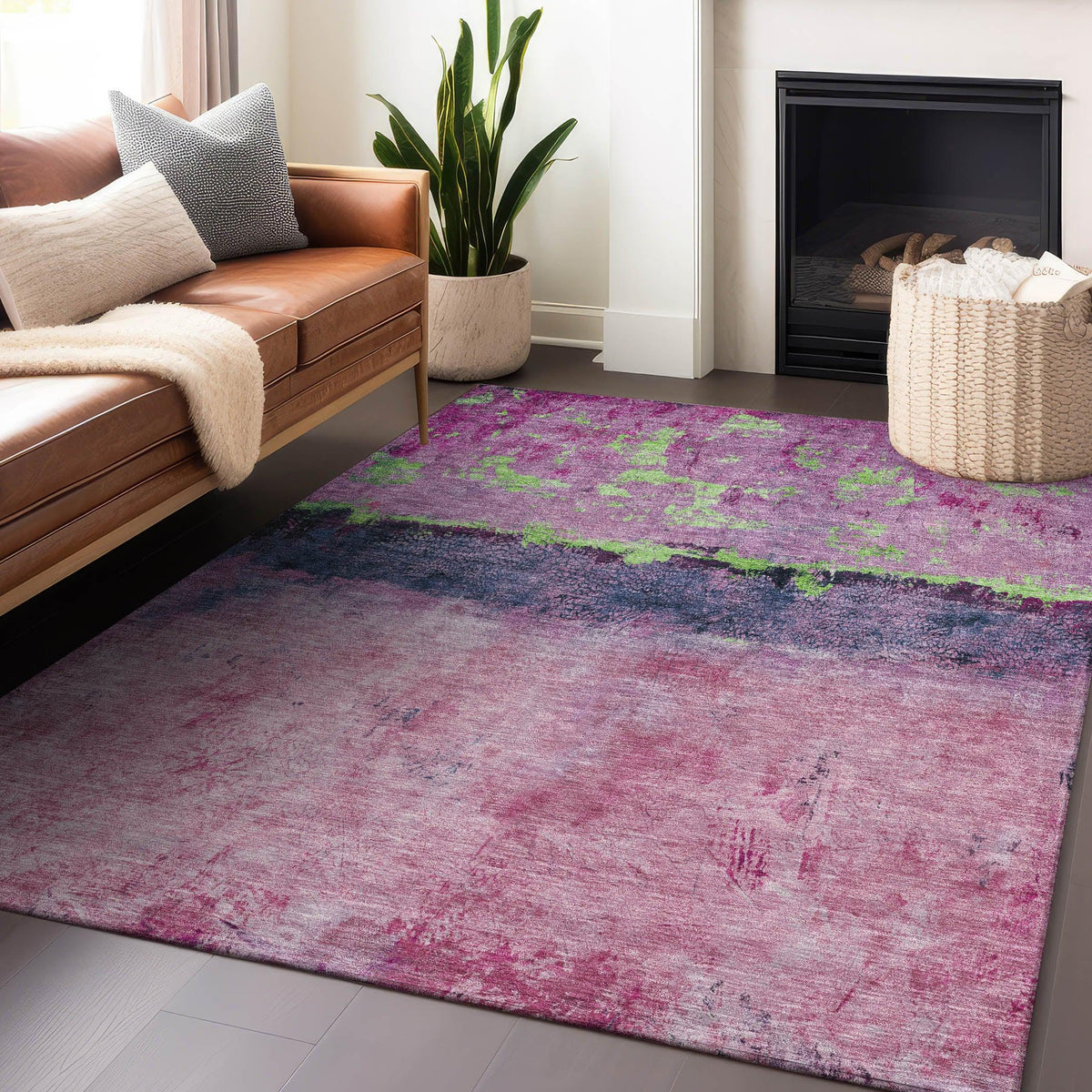 Addison Rugs Galaris Pink Washable Indoor-Outdoor Rug