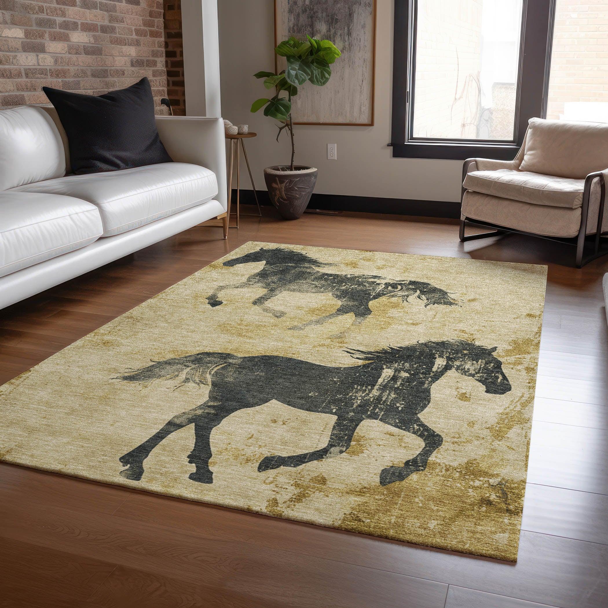 Addison Rugs Galas Gold Washable Indoor-Outdoor Rug