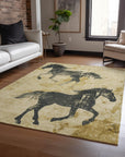 Addison Rugs Galas Gold Washable Indoor-Outdoor Rug