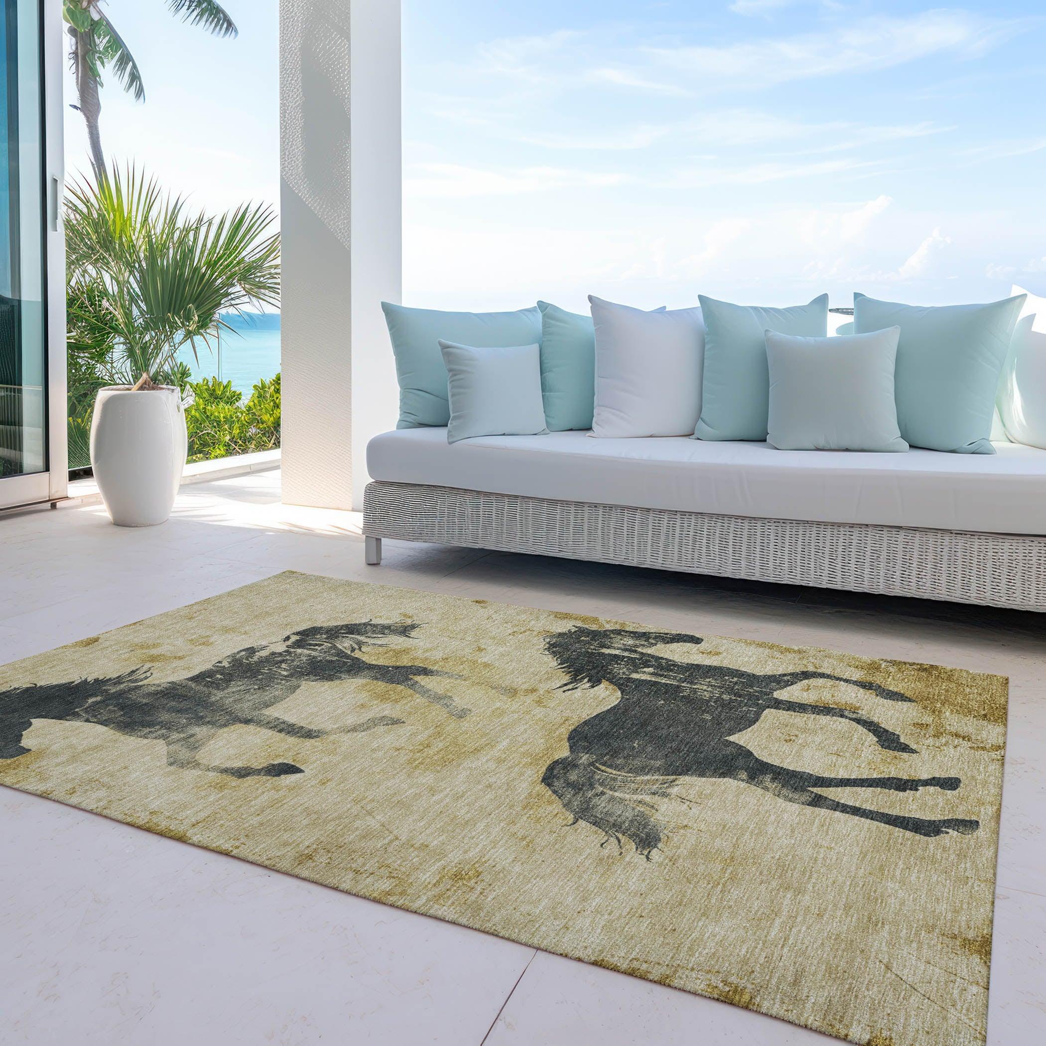 Addison Rugs Galas Gold Washable Indoor-Outdoor Rug