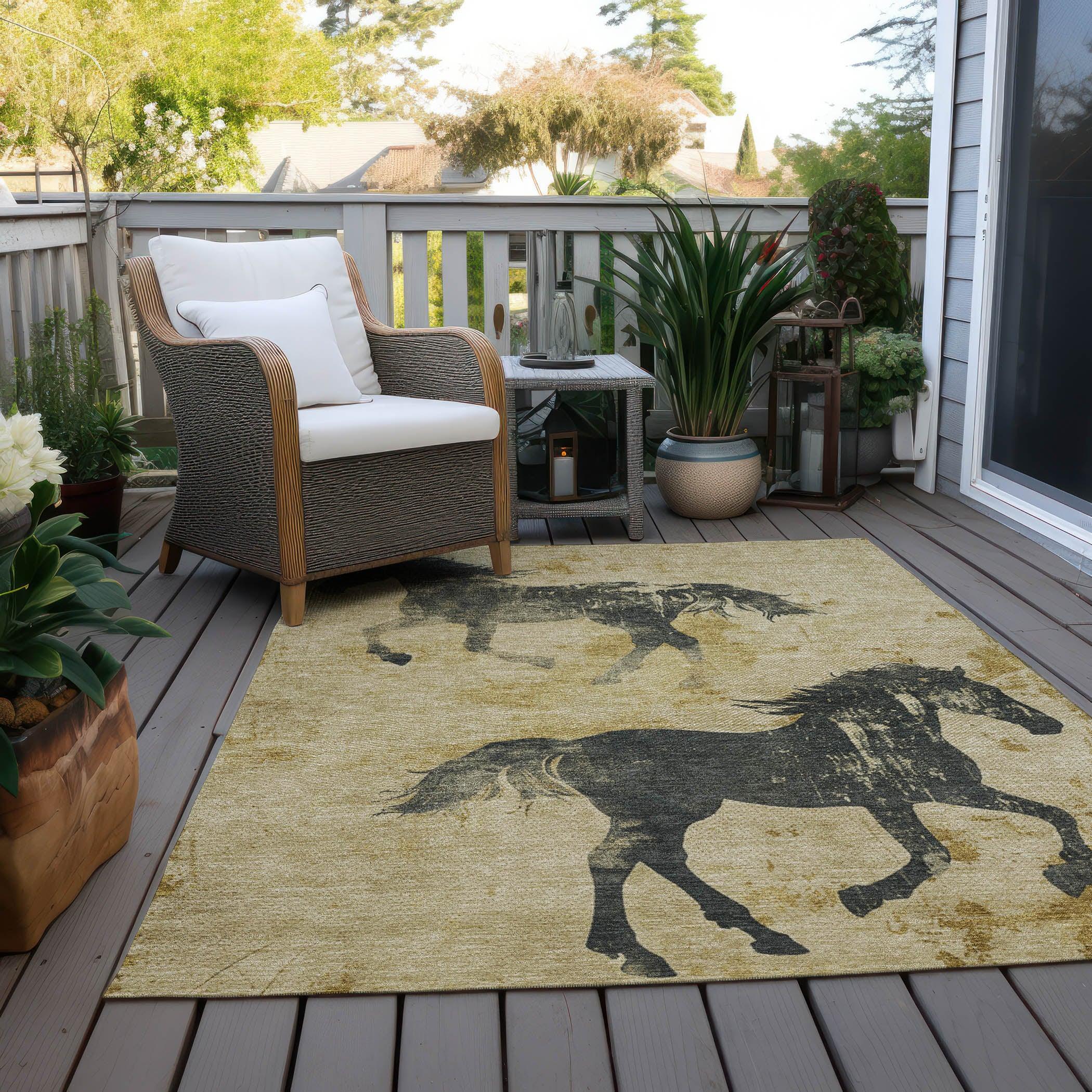 Addison Rugs Galas Gold Washable Indoor-Outdoor Rug