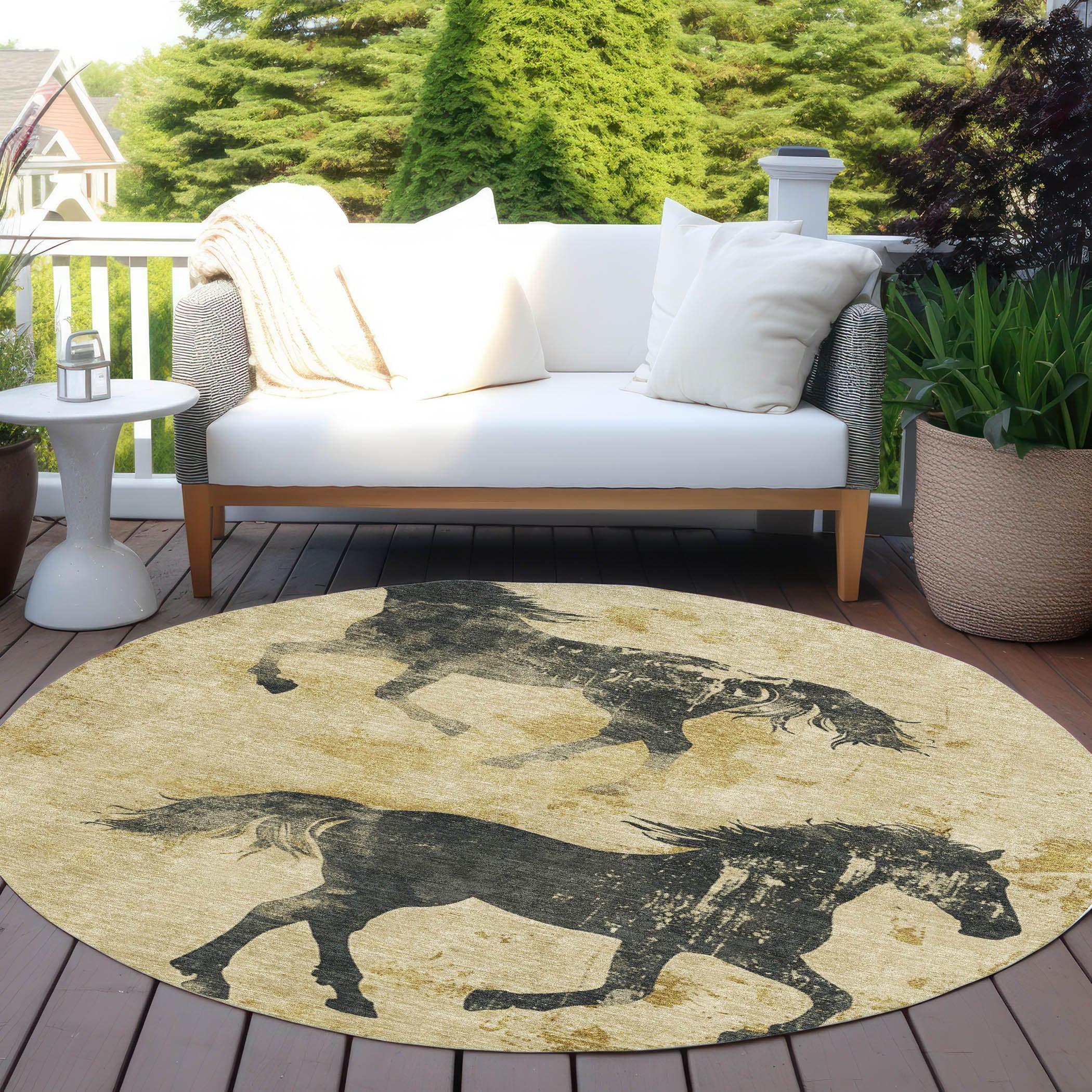 Addison Rugs Galas Gold Washable Indoor-Outdoor Rug