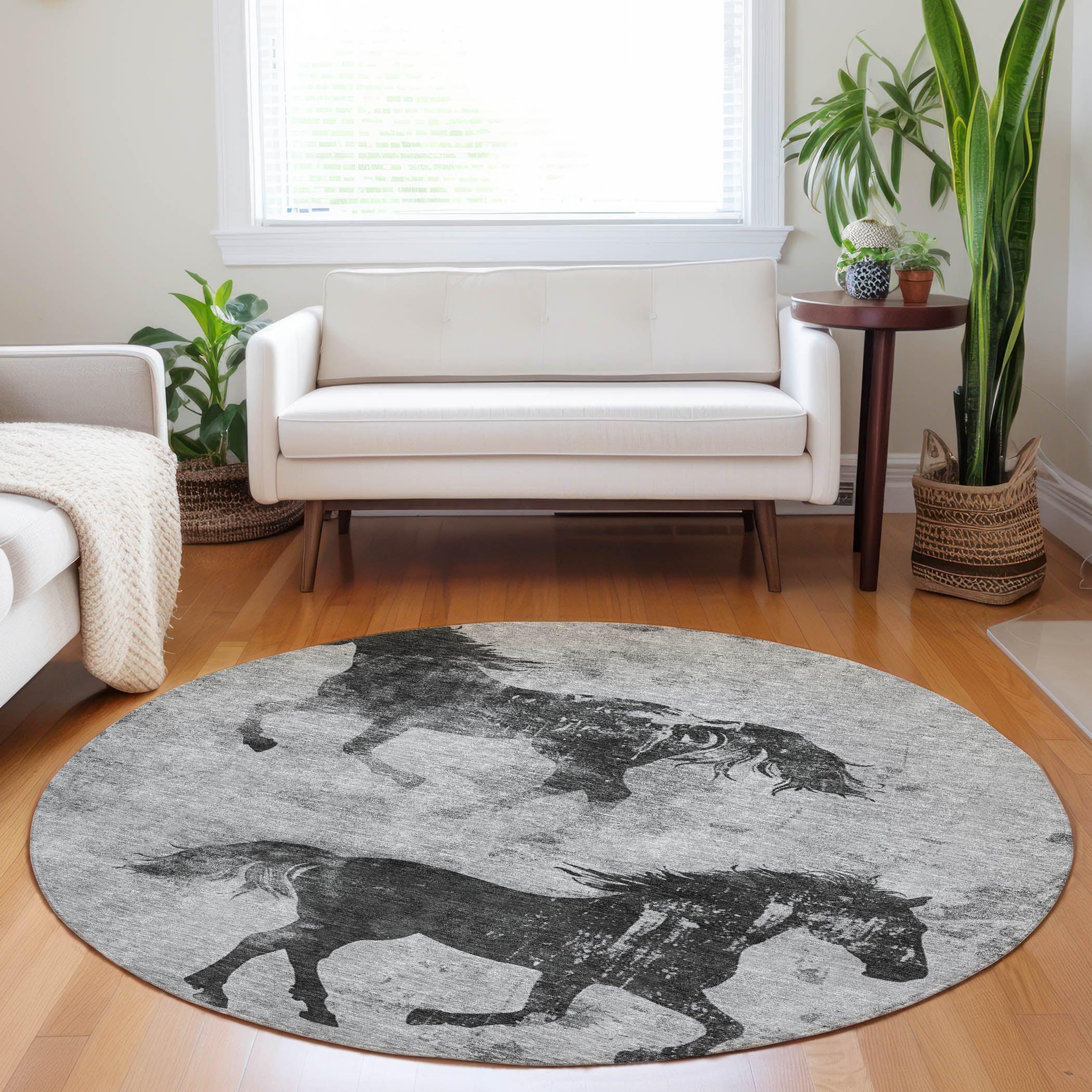 Addison Rugs Galas Gray Washable Indoor-Outdoor Rug
