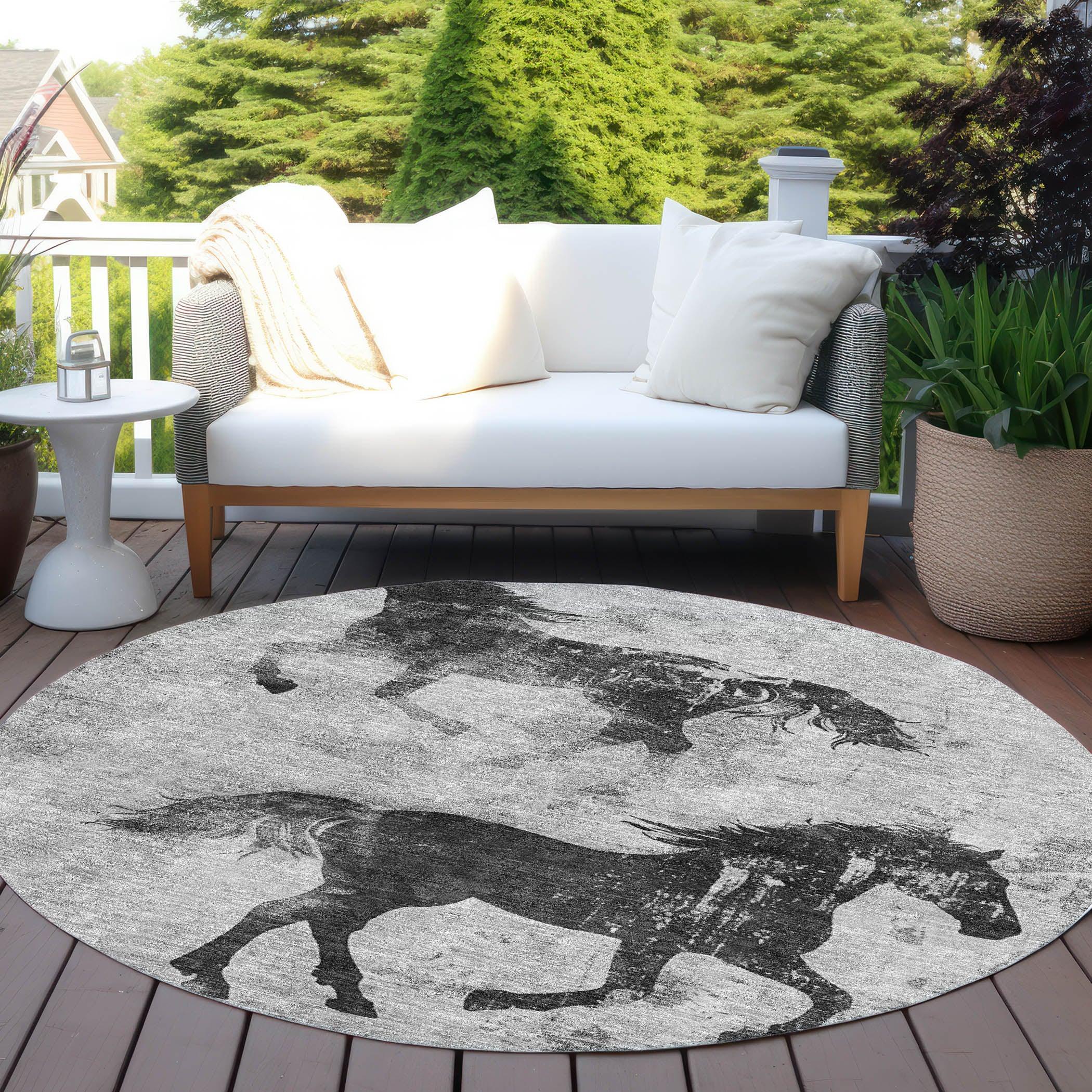 Addison Rugs Galas Gray Washable Indoor-Outdoor Rug