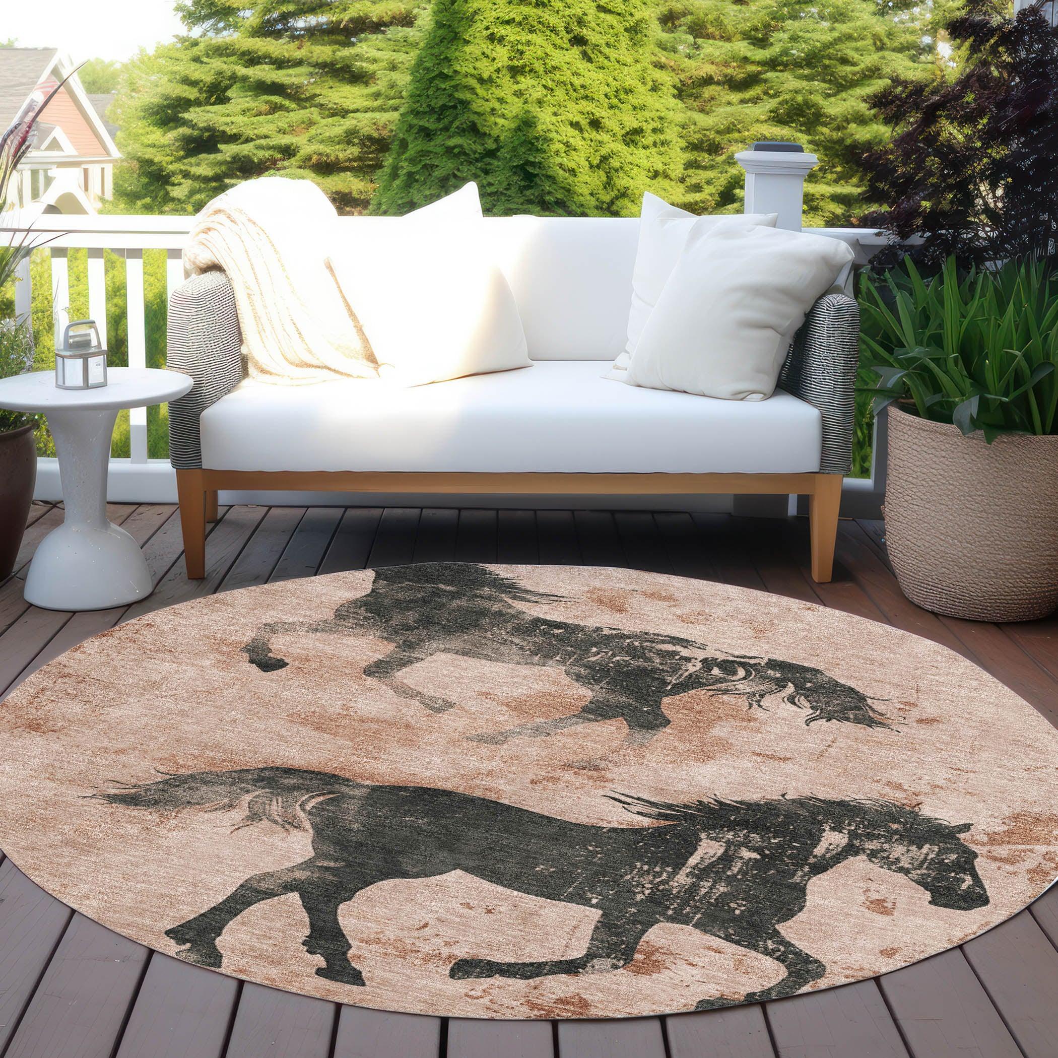 Addison Rugs Galas Orange Washable Indoor-Outdoor Rug