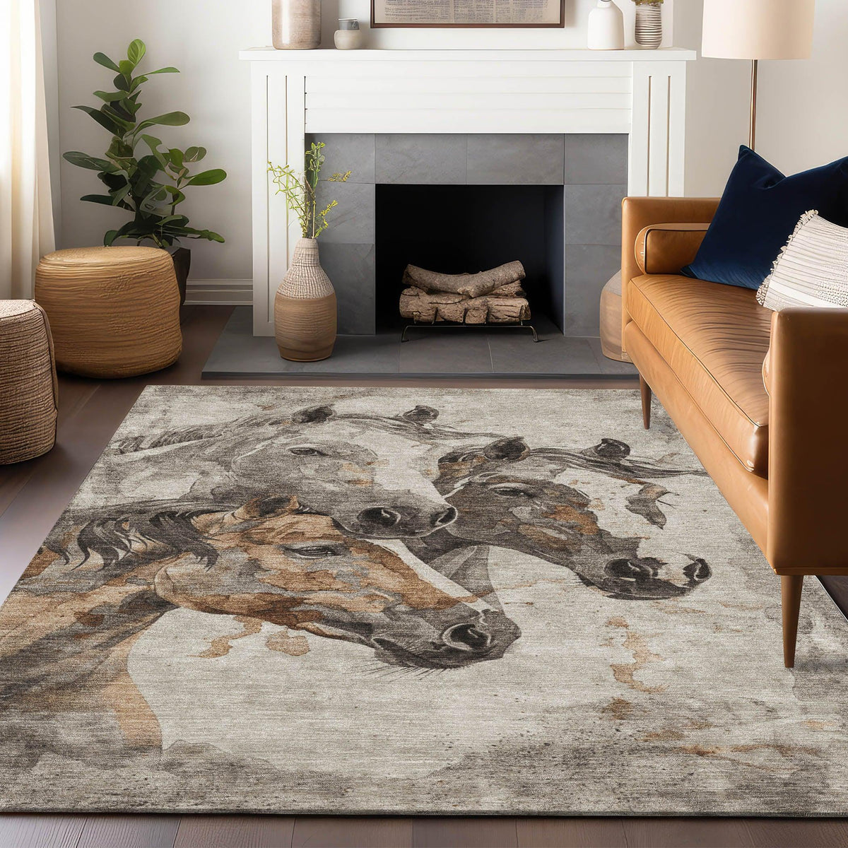 Addison Rugs Galion Brown Washable Indoor-Outdoor Rug