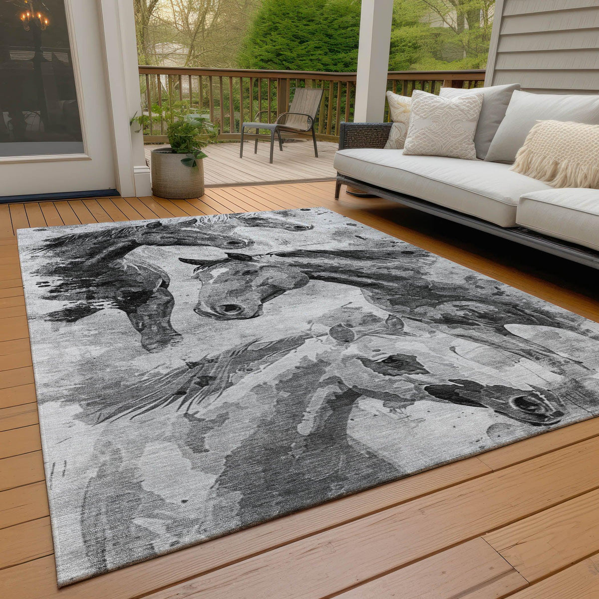 Addison Rugs Galius Gray Washable Indoor-Outdoor Rug