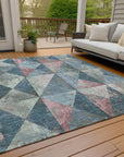 Addison Rugs Galon Blue Washable Indoor-Outdoor Rug