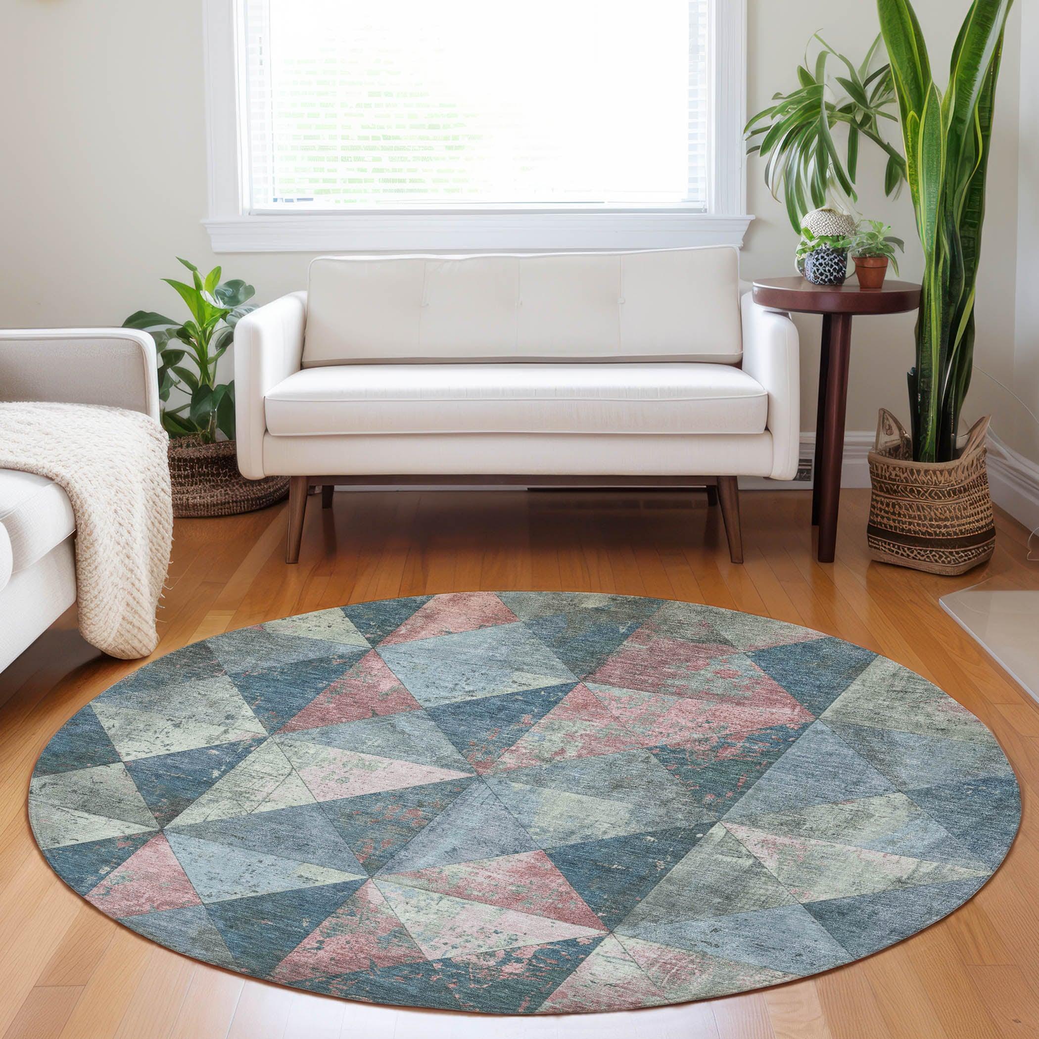 Addison Rugs Galon Blue Washable Indoor-Outdoor Rug