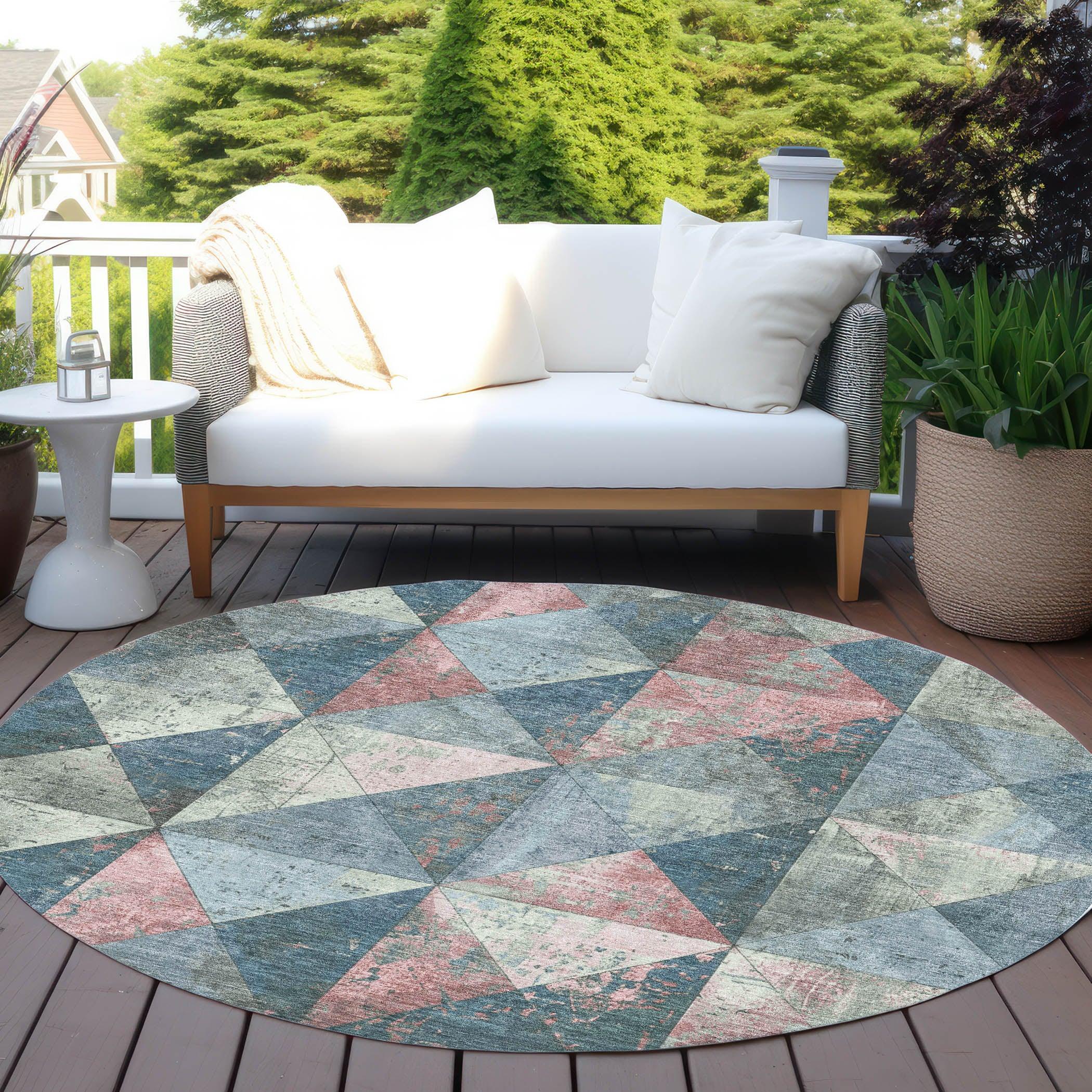 Addison Rugs Galon Blue Washable Indoor-Outdoor Rug