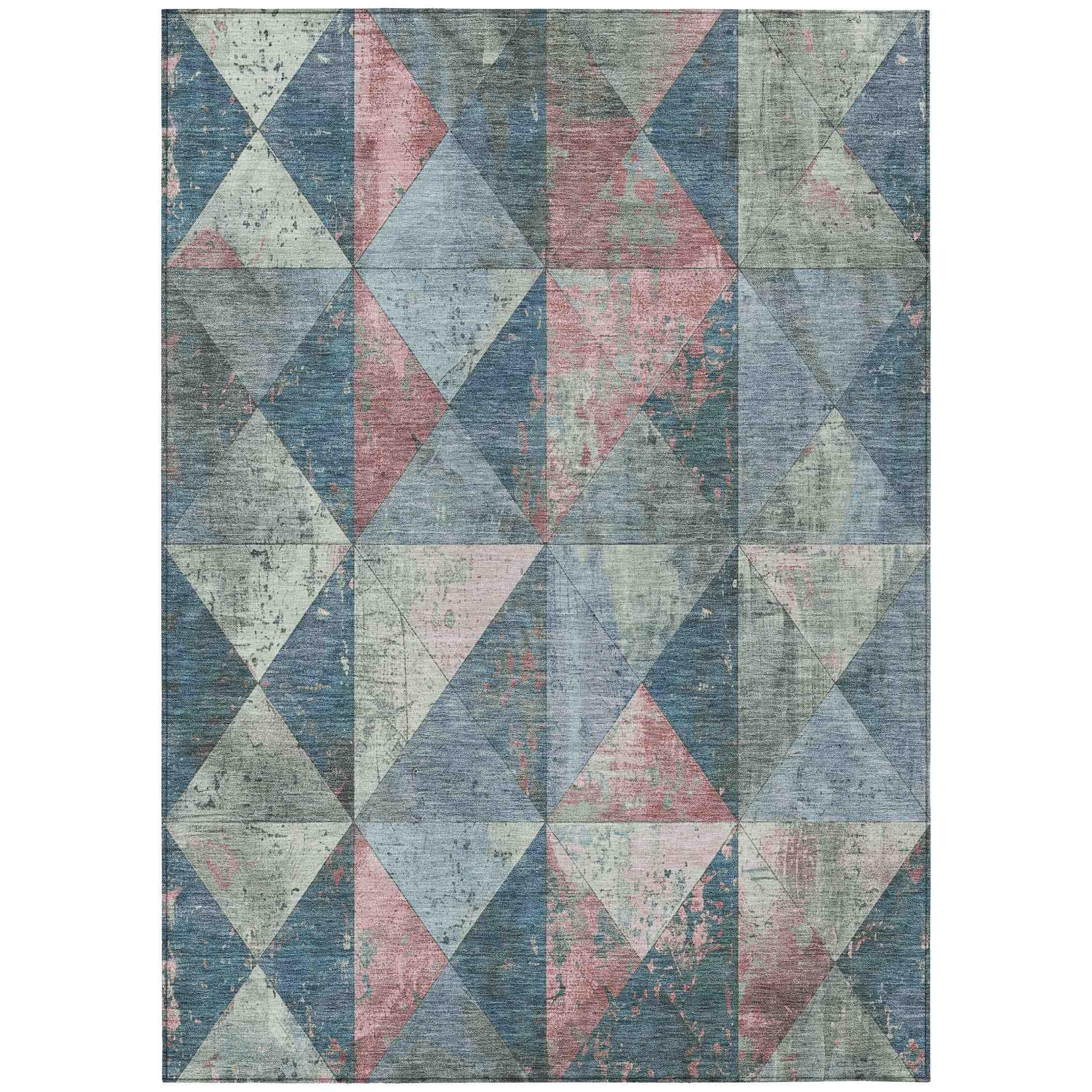 Addison Rugs Galon Blue Washable Indoor-Outdoor Rug