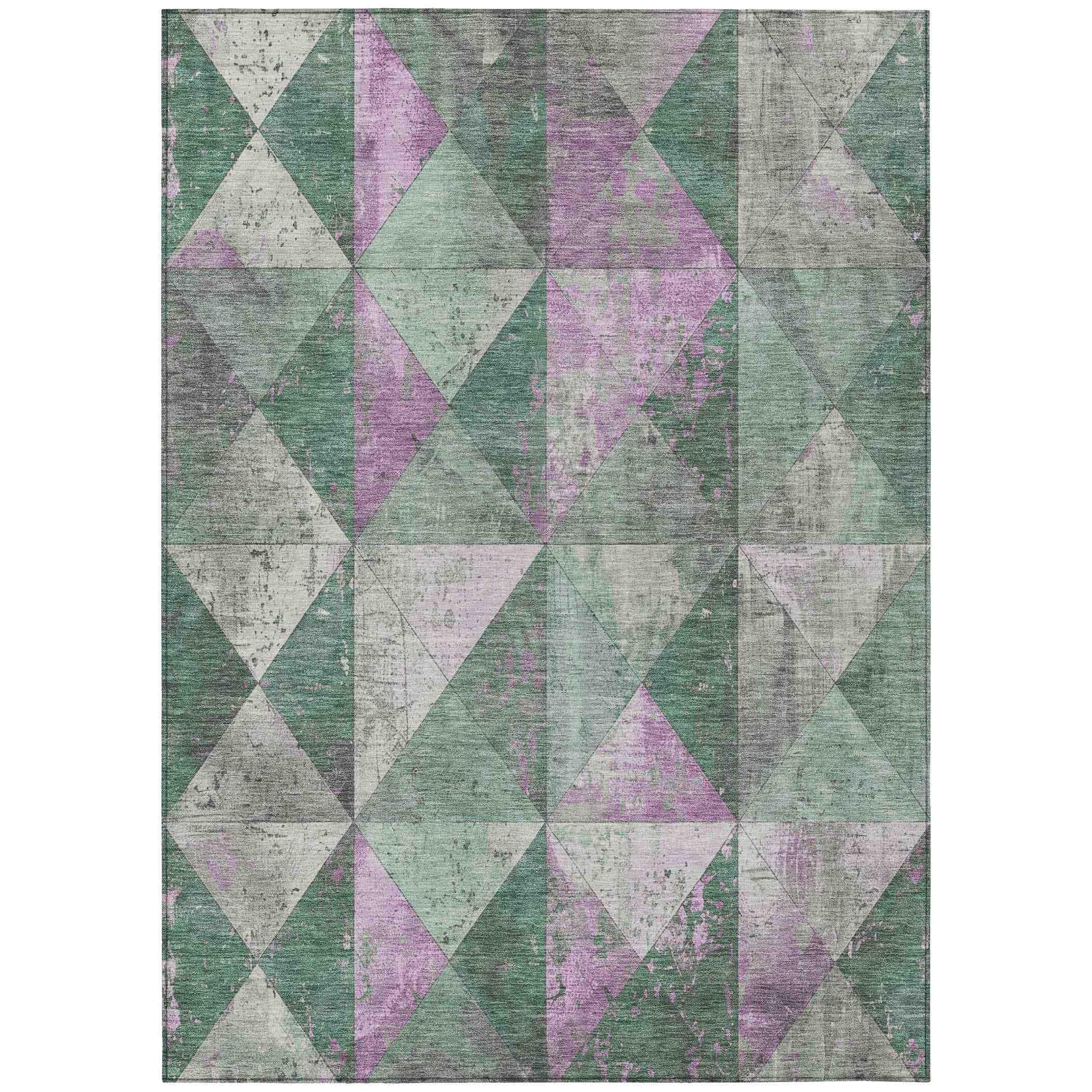 Addison Rugs Galon Green Washable Indoor-Outdoor Rug