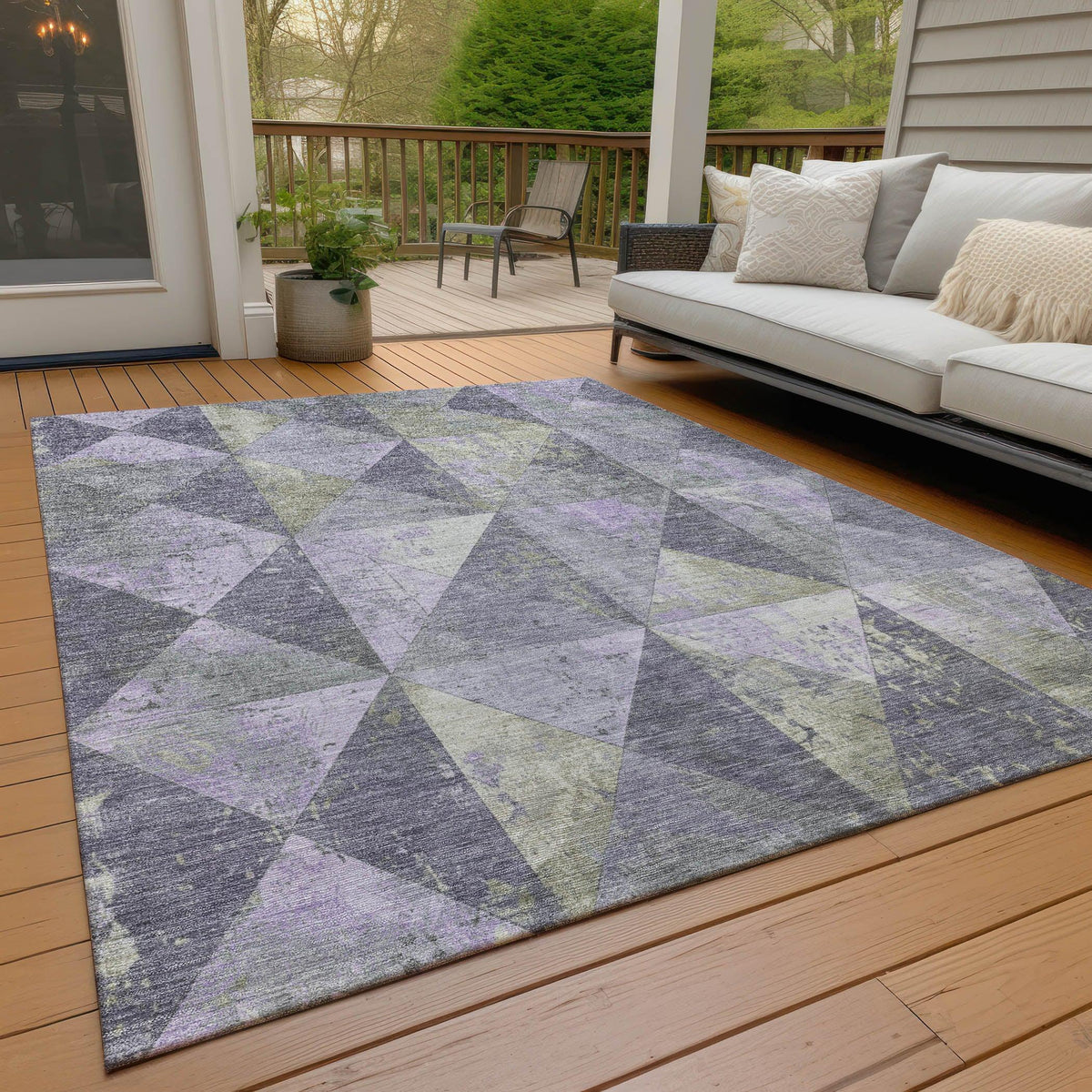 Addison Rugs Galon Lavender Washable Indoor-Outdoor Rug