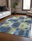 Addison Rugs Galor Blue Washable Indoor-Outdoor Rug