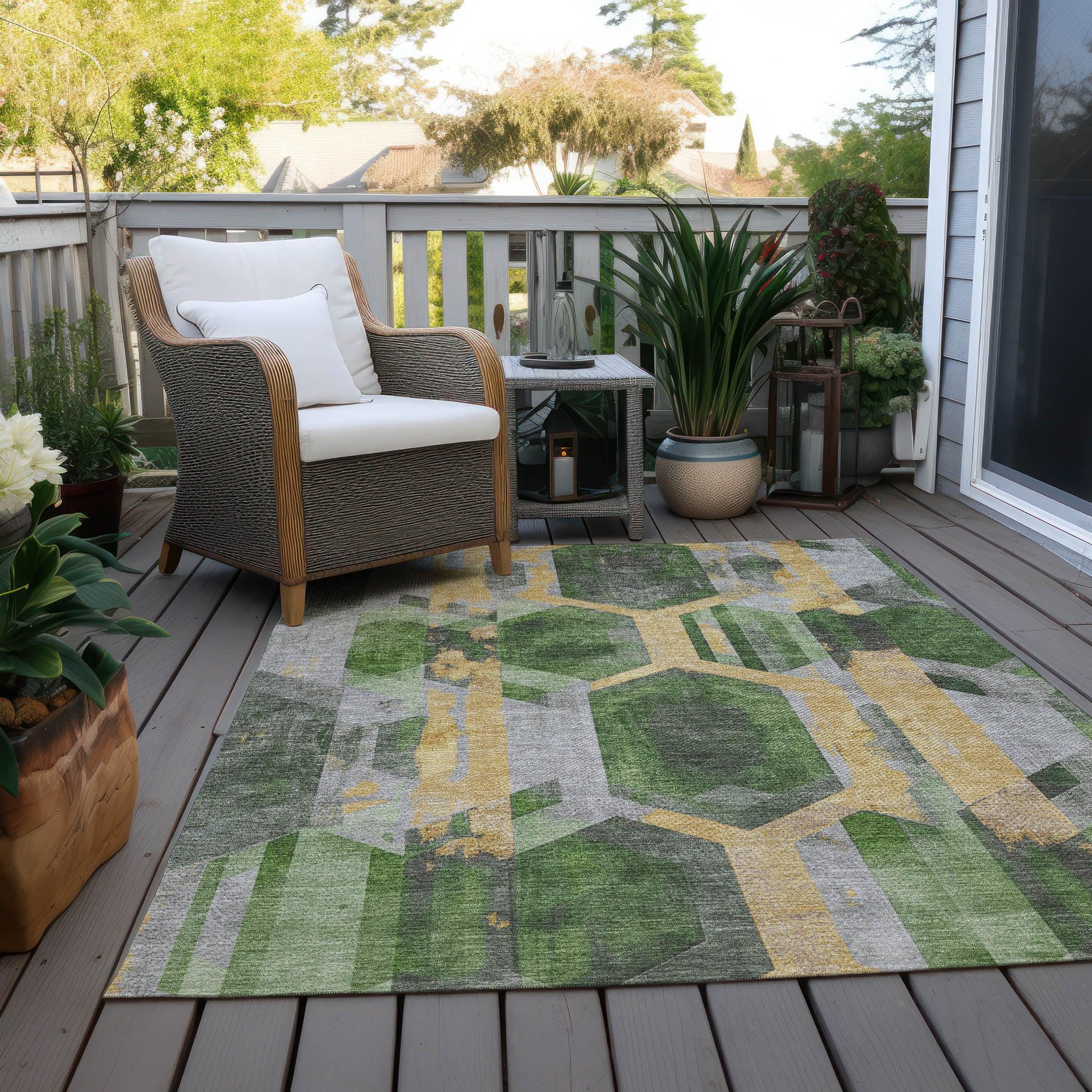 Addison Rugs Galor Green Washable Indoor-Outdoor Rug