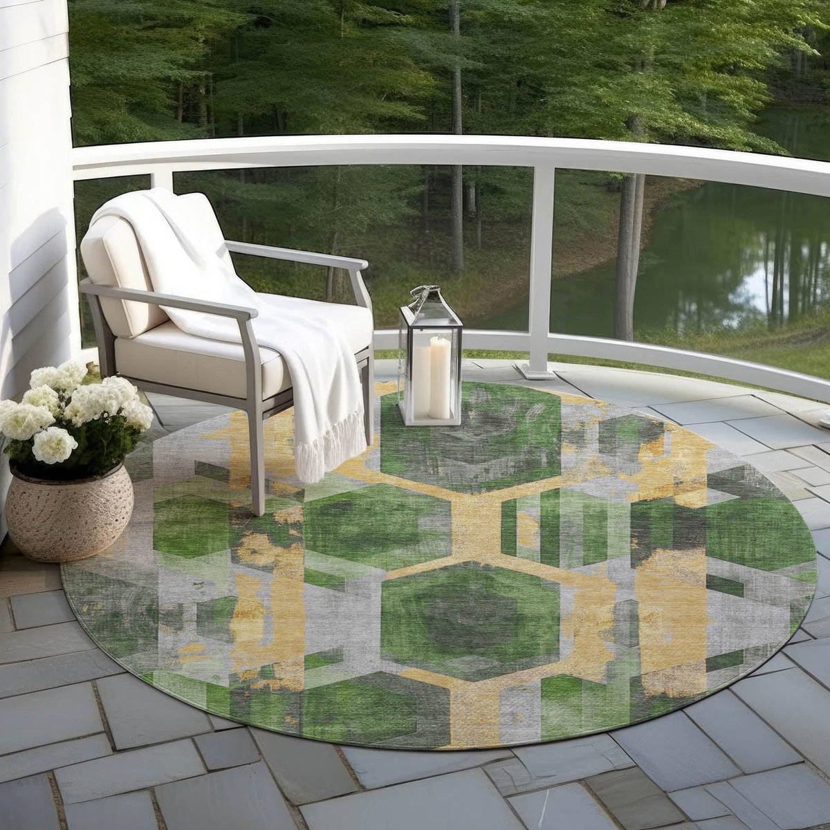 Addison Rugs Galor Green Washable Indoor-Outdoor Rug