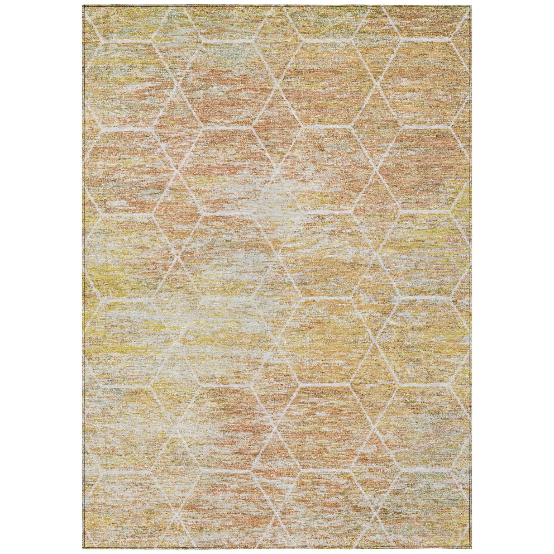 Addison Rugs Galyn Orange Washable Indoor-Outdoor Rug