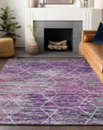 Addison Rugs Galyn Purple Washable Indoor-Outdoor Rug