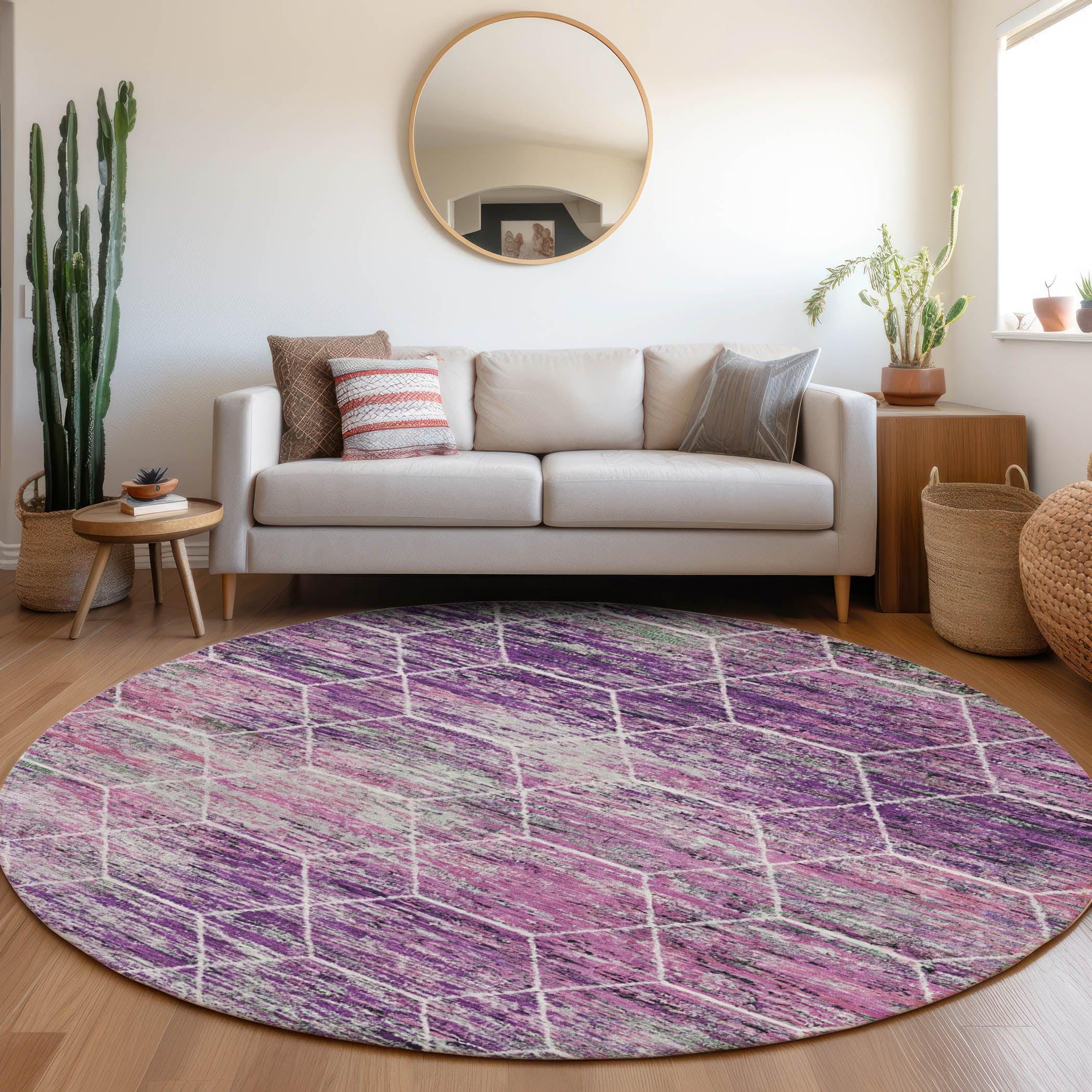 Addison Rugs Galyn Purple Washable Indoor-Outdoor Rug