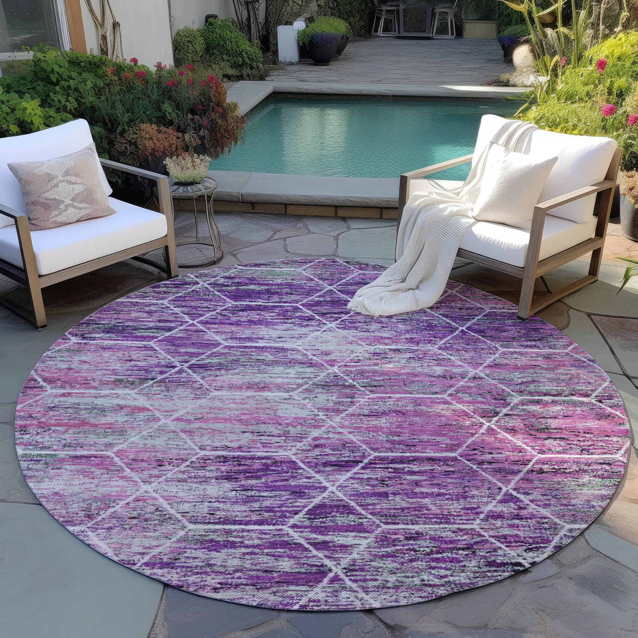 Addison Rugs Galyn Purple Washable Indoor-Outdoor Rug