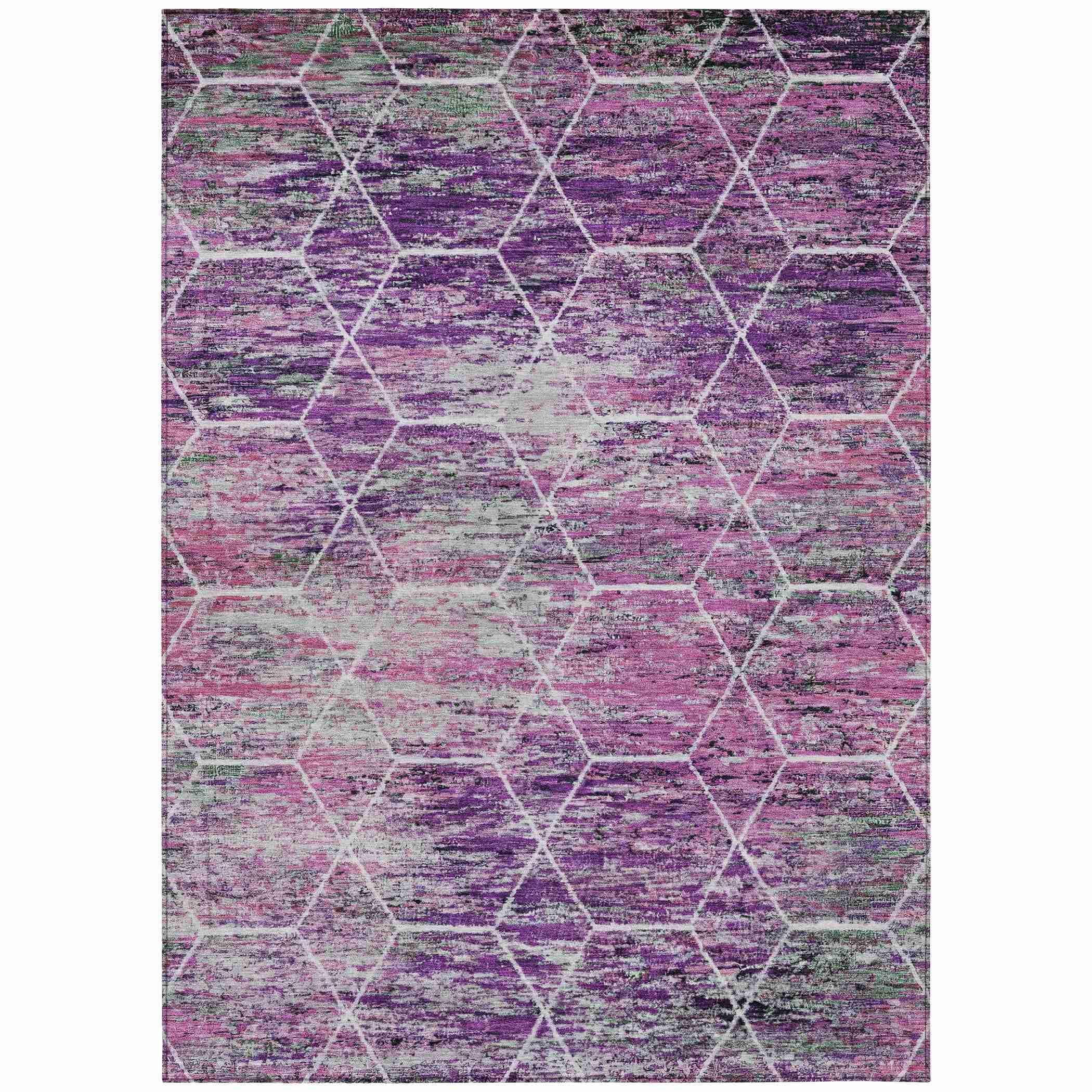 Addison Rugs Galyn Purple Washable Indoor-Outdoor Rug