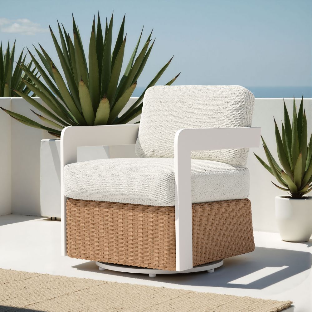 Zuo Modern Gelo Olefin Fabric Outdoor Swivel Chair