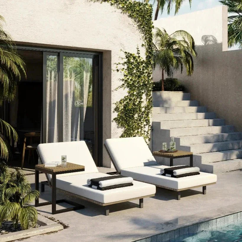 SUNPAN Geneve Aluminum Outdoor C-Shaped End Table