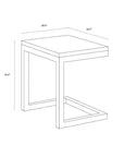 SUNPAN Geneve Aluminum Outdoor C-Shaped End Table