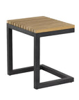 Geneve Aluminum Based Wooden Outdoor C-Shaped End Table