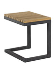 Geneve Aluminum Based Wooden Outdoor C-Shaped End Table