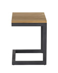 Geneve Aluminum Based Wooden Outdoor C-Shaped End Table