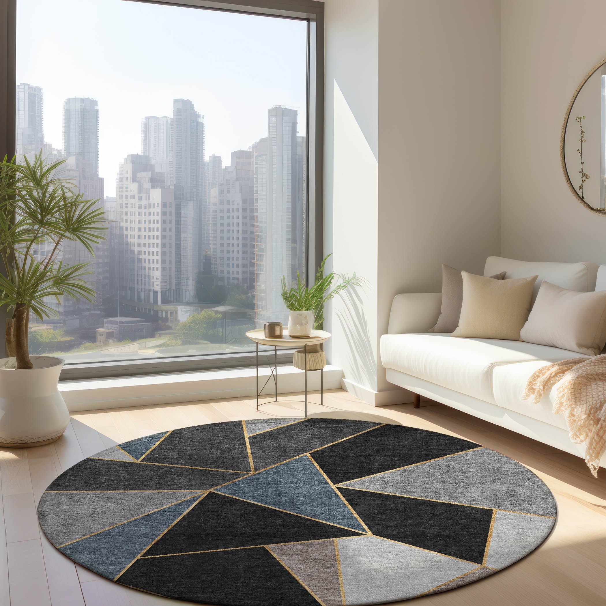 Addison Rugs Gentle Waves Blue Washable Indoor-Outdoor Rug