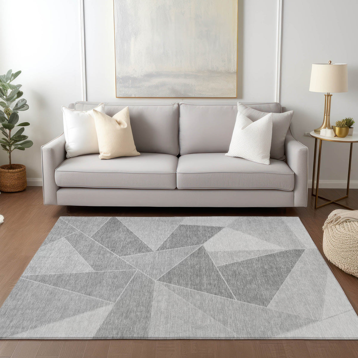 Addison Rugs Gentle Waves Grey Washable Indoor-Outdoor Rug